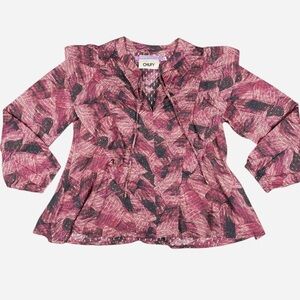 Chufy Forever Patagonia Women’s Pink Colorful Frilly Garnet Blouse Top Sz S